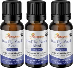 OraWellness Healthy Mouth Blend Organic Toothpaste & Mouthwash Alternative Tooth Oil, Natural Mouth Rinse for Healthy Teeth & Gums for Women, Men and Kids, Pack of 3