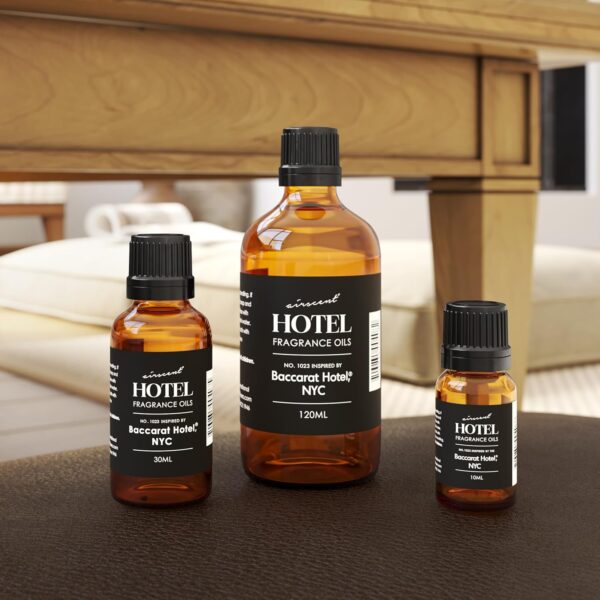 Hotel Diffuser Oil Inspired by The Baccarat Hotel Scent No. 1023 - AirScent Love Affair Essential Oil Blend - 10 mL, 0.34 fl oz Glass Bottle with Dropper Cap for Aromatherapy Diffusers and Humidifiers