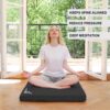 Velvet Zabuton Meditation Mat, 31 * 31 inches, Yoga Meditation Cushion Floor (Black)