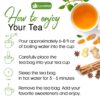 60 Bags - SIimming Detox Tea Caffeine Free - Herbal Tea with Chamomile, Hibiscus Tea & Ginger Root for Colon Cleanse – Natural Citrus & Cinnamon Herbal Tea for Digestive Health