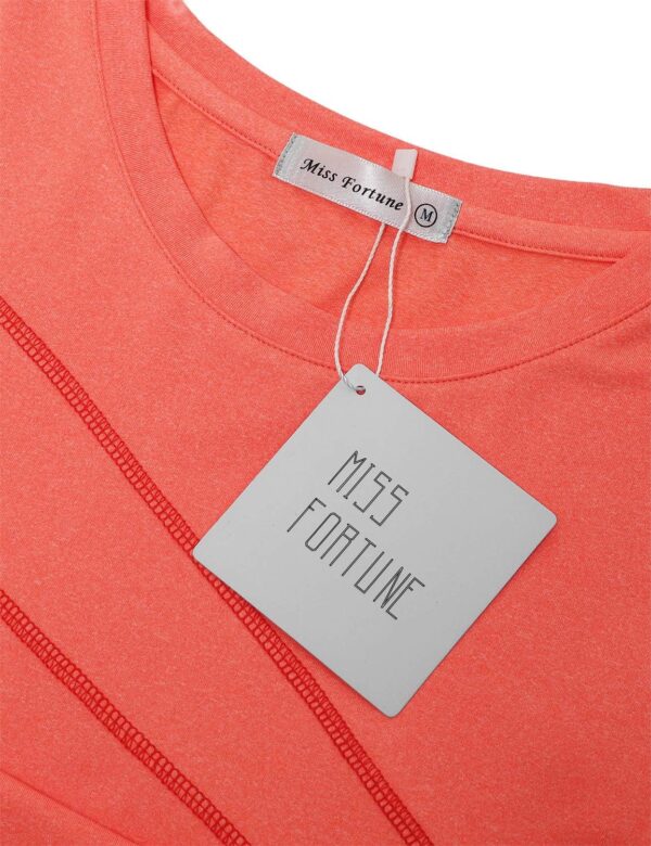 MISS FORTUNE Women's Exercise Tops for Yoga Hiking Running Gym, Moisture Wicking Ladies Workout Clothes, Women Active Shirts