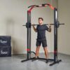 Sunny Health & Fitness Premium Smith Machine & Squat Cage Rack, Pull-Up Bar, Spotter Blocks for Weightlifting & Bench Press for Home Gym Strength Training