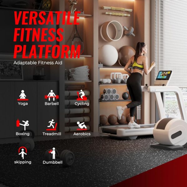 81sC9gJwDL._AC_SL1500_.jpg SUPERJARE 0.79'' Extra-Thick Exercise Equipment Mats, 6 Pcs 24 Sq Ft Rubber Top Floor Tiles with High Density EVA Foam, Interlocking Gym Flooring for Home Gym, Protective Workout Mat, Black/Grey