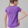 4 Pack: Youth Girls Athletic Shirts, Short Sleeve Dry Fit Apparel Tech Tshirts, Sports Activewear for Kids Teens
