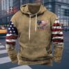 ZOCAVIA American Flag Hoodies for Men USA Graphic Hooded Sweatshirts Drawstring Western Ethnic Boys Pullover Tops