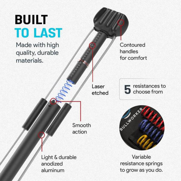 Bow Classic 36" Isometric Exercise Equipment, Portable Strength Training at Home Gym Equipment for Back, Shoulder, Chest, Biceps, Abs, Arm, Ab Workout, All in One Exerciser for Men & Women