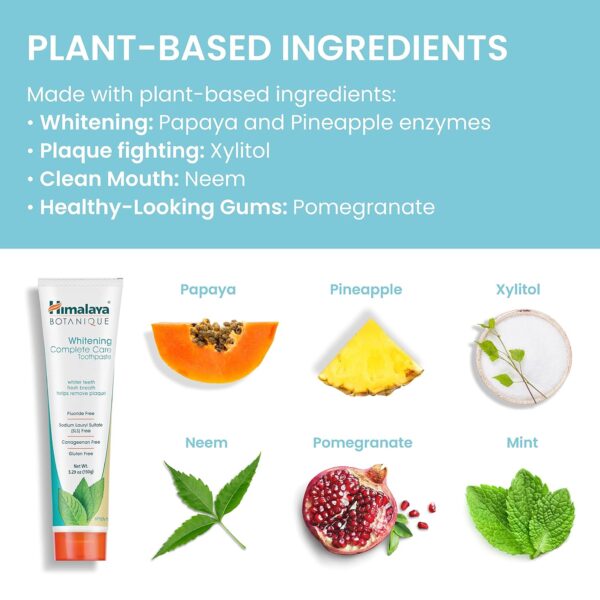 Himalaya Botanique Complete Care Whitening Toothpaste, Simply Mint, for a Clean Mouth, Whiter Teeth and Fresh Breath, 5.29 oz…