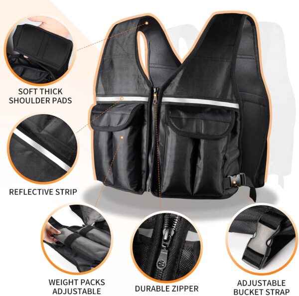 Prodigen Adjustable Weighted Vest 0-10 lbs/0-18 lbs for Women Men for Running Walking Cardio and Strength Training with Shoulder Pads and Reflective Stripe