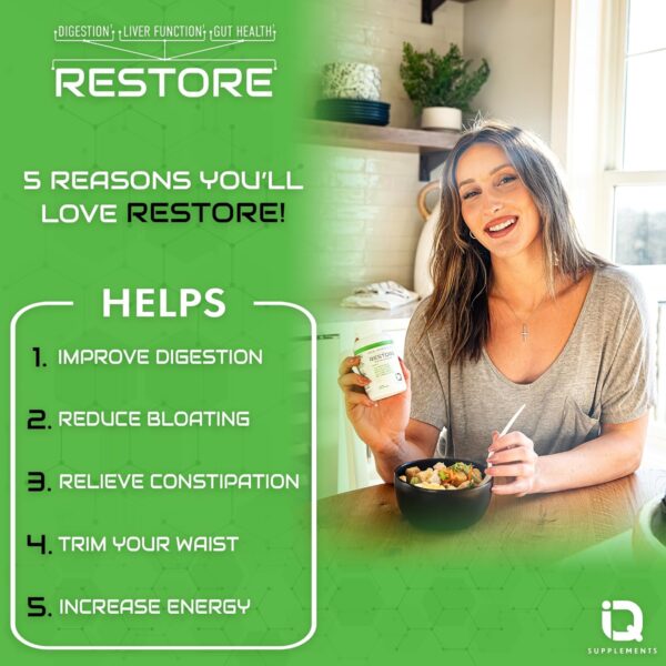 81sk7Irfs3L._AC_SL1500_.jpg Restore 2 In 1 Colon Cleanse & Detox w/ Psyllium - Supports Digestion, Debloating & Constipation Relief for Women & Men, Gut Detox Cleanse w/ Magnesium | Electrolyte Infused Colon Cleanser & Detox