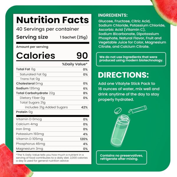 Vitalyte Electrolytes Packets Isotonic Sports Drink | Electrolytes Powder Packets Sports Nutrition Electrolyte Replacement Drinks Dehydration Relief Packets