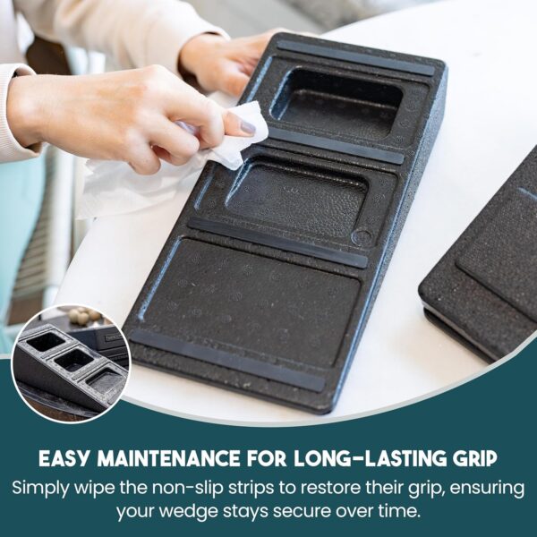 Squat Wedge Block w/Non Slip Strips | Slant Board for Calf Stretching | Yoga Blocks Foam Wedge | Multi-Functional Slant Board for Squats | Elevated Heel Squat Wedges Set | Adjustable Wedges For Squat