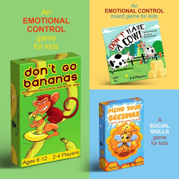 da Vinci's Room Don't Go Bananas - A CBT Therapy Game for Kids to Work on Controlling Strong Emotions - Counseling Games, Therapy Toys, Social Skills Games for Kids
