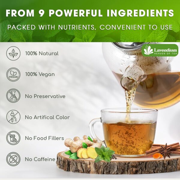60 Bags - SIimming Detox Tea Caffeine Free - Herbal Tea with Chamomile, Hibiscus Tea & Ginger Root for Colon Cleanse – Natural Citrus & Cinnamon Herbal Tea for Digestive Health
