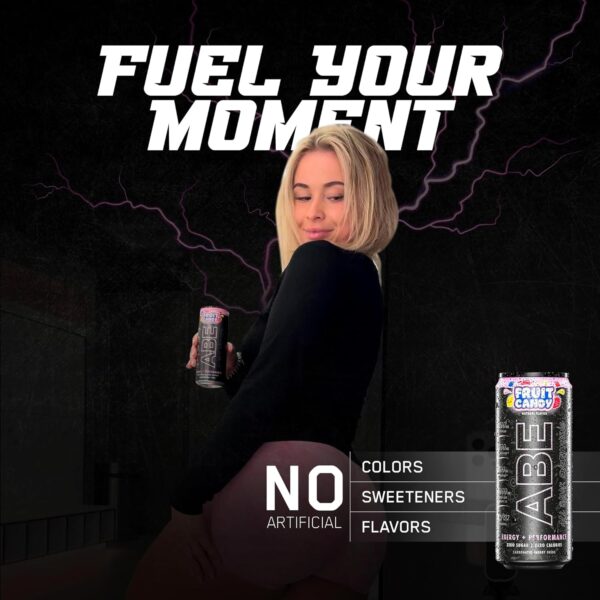 All Black Everything Sugar Free Energy Drink | Fruit Candy | 0 Calories | 12 Pack | 200mg Natural Caffeine | Pre-Workout Sport Drink for Men and Women