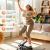 Niceday Twist Stepper for Exercise at Home, Mini Stair Stepper with Resistance Bands at Home Workout Equipment with 300LBS Loading Capacity, Hydraulic Fitness Stepper with LCD Monitor Gray