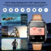 Smartwatch for Men Fitness Smart Watch: 2.0 inch Brown Watch with Bluetooth Call Answer - Android iOS Compatible Military 3ATM Waterproof 100+ Sports Digital Activity Tracker Heart Rate Sleep Monitor