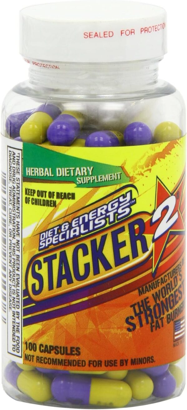Stacker 2 Fat Burner Capsules, Ephedra Free, 100-Count Bottle