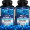 Potent Garden 2-Pack Mega Mineral Supplement Complete Mineral Complex with Calcium Magnesium Zinc Potassium Boron Selenium Chromium & 72 Trace Minerals Iron Free Calcium Supplement -200 Pills