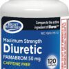 Maximum Strength Caffeine-Free Diuretic Softgels, (120 Softgels), Pambrom 50mg, Helps Relieve Heaviness Due to Water Weight gain