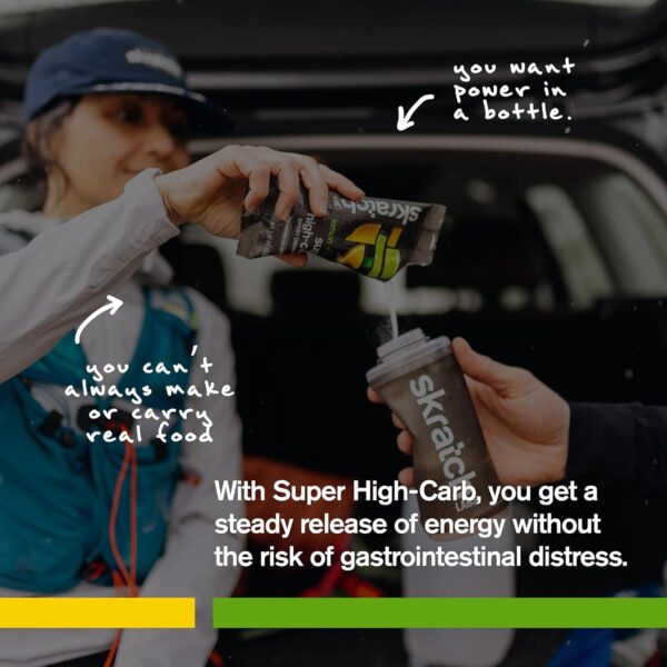 Skratch Labs Super High-Carb Drink Mix Packets - Carbohydrate Powder - Cluster Dextrin + Electrolytes - Endurance Energy- Energy Gel Alternative - Lemon + Lime - 8 Single Serving Packets - Non-GMO