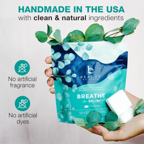 Shower Steamers Aromatherapy - USA Made with Natural Ingredients & Eucalyptus Essential Oil, Large Shower Bombs for Cold and Flu, Valentines Day Gifts, Relaxation Spa Gifts for Women & Men