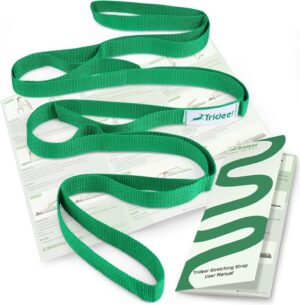 Trideer Stretching Strap Yoga Strap for Physical Therapy, 10 Loops Yoga Straps for Stretching, Non-Elastic Stretch Strap for Pilates, Exercise, Stretch Band for Women & Men with Exercise Book