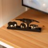 Renovatio Metal Tealight Candle Holder – Safari Elephants Silhouette Decor for Living Room, Meditation Space, Christmas & Wedding – Black Safari Theme