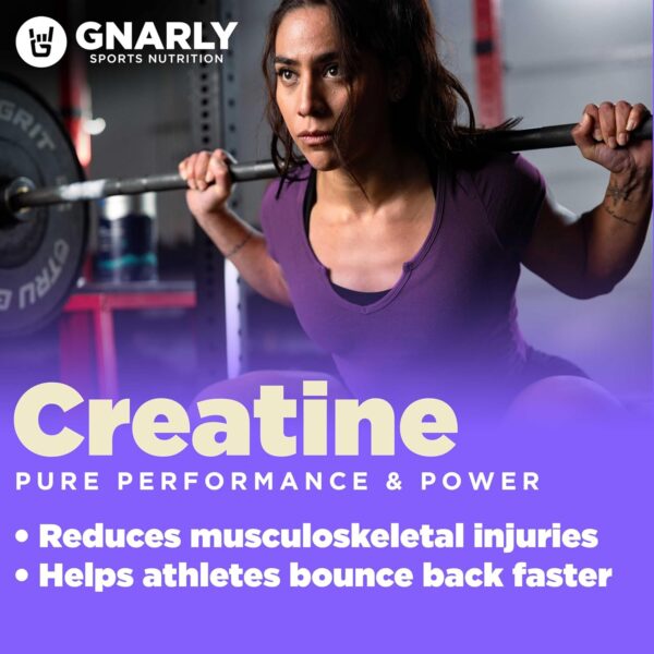 Gnarly Nutrition Creatine Powder - Creapure, Vegan Supplement, NSF Sport Certified, Optimized Recovery, Sports Nutrition, 5g Creatine Monohydrate, Unflavored (15.87oz)