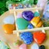 QINJIEJIE 7Pcs 7 Chakras 1.2" Heart Crystal Large Stone Rose Quartz Healing Crystals Love Polished Thumb Natural Palm Assorted Gemstones Reiki Energy Balancing Meditation Gift