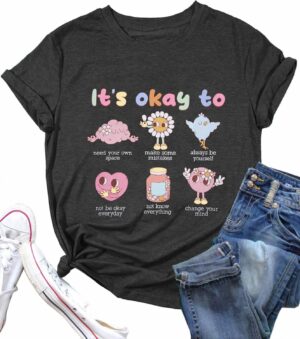 Mental Health Matters Shirt Women It's Okay to Make Some Mistakes T-Shirt Special Education Teacher Tee Tops