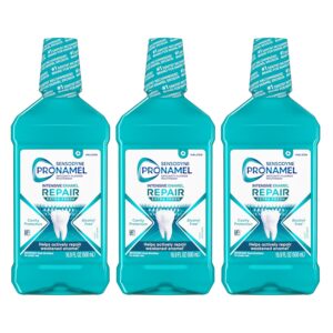 Sensodyne Pronamel Intensive Enamel Repair Alcohol-Free Mouthwash to Help Actively Repair Enamel and Protect Against Cavities, Extra Fresh, 3 x 16.9 fl oz