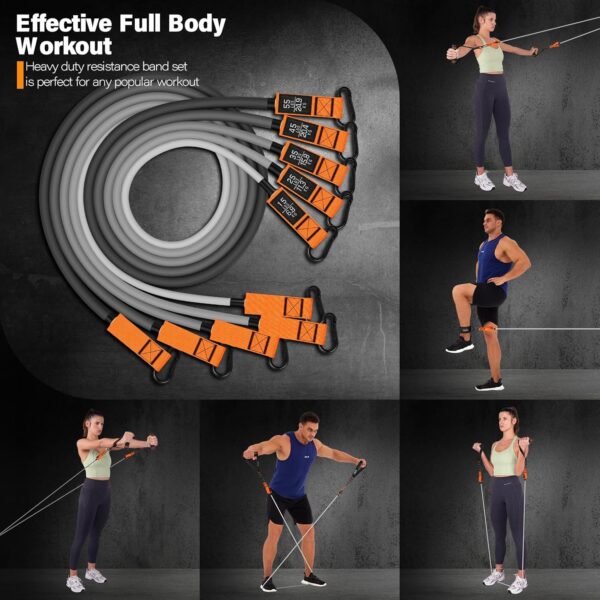 Resistance Bands, Heavy Exercise Bands with Handles, Fitness Bands for Working Out, Workout Bands for Men and Women, Weight Bands Set for Muscle Training, Strength, Yoga, Home Gym Equipment