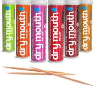 Xero Picks Dry Mouth - Infused Flavored Toothpicks for Long Lasting Fresh Breath & Dry Mouth Prevention (Variety 6 Pack)