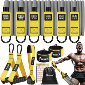 Resistance Bands, 350lbs/450lbs Heavy Exercise Bands with Handles, Workout Bands Set for Working Out Men, Fitness Weight Bands for Strength Training, Stretching, Slim, Physiotherapy