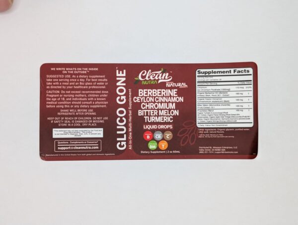 Organic Ceylon Cinnamon Berberine Liquid Drops Supplement with Bitter Melon Extract, Glucomannan, Gymnema, Chromium, Turmeric, Organic Panax Ginseng, Apple Cider Vinegar, Moringa Powder Vegetarian