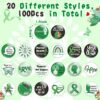 Mental Health Awareness Button Pins Green Ribbon Round Badges, Mental Health Awareness Month Brooch Pin, Mental Health Awareness Decoration Supplies, Clothing Bag Hat Accessories