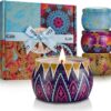 Scented Candles Gift Set, 8% Essential Oil, 4 Pack Aromatherapy Candle, Stress Relief Gifts for Women,120H Burning, Candles for Home Scented, Ideal for Birthday, Christmas, Thanksgiving, Mother's Day