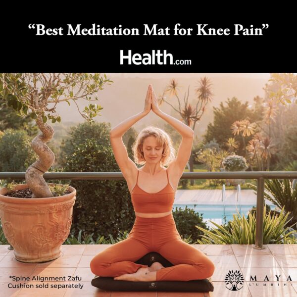 Organic Meditation Mat Zabuton/Floor Pillow - 3 & 4 Inch Thickness Options - Prevents Knees & Legs Pain