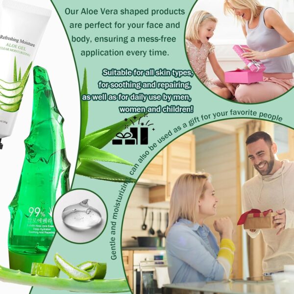 99% Purity Aloe Vera Gel - Hydrating Aloe Vera Gel for Face and Skin,No Sticky Moisturizing Aloe Gel(5 pcs)