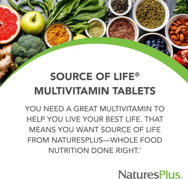 Natures Plus Source of Life - 180 Tablets, Pack of 2 - Multi-Vitamin & Mineral Supplement - Supports Natural Energy & Overall Well-Being - Gluten Free, Vegetarian - 120 Total Servings
