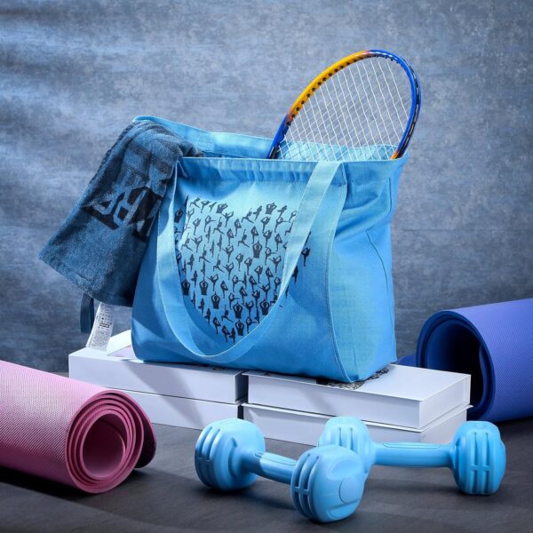 Saintrygo Yoga Mat Tote Pilates Bag Canvas Yoga Bag with Mat Carrier Pocket for Women Pilates Gym