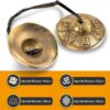 Boao Tibetan Tingsha Cymbals Meditation Chime Bells with Tibetan Drawstring Cloth Bag, 6.3 cm Meditation Chime Bells, for Percussion Instrument(Om Mane Padme Hum Symbols Embossed)
