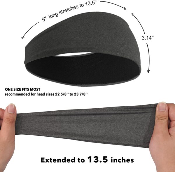 5 Pack Sports Headband for Men, Breathable Mesh Design, Reused & Washed Mens Headband Sweat Bands for Running Yoga Fitness Workout