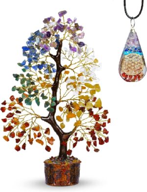 PYOR Chakra Tree, Crystal and Stones, Gemstone Tree, Crystal Gifts, Spiritual Decor, Hippie Room Decor, Meditation Accessories, Crystal Tree, Healing Crystals, Money Tree, Tree of Life, Drop Pendant