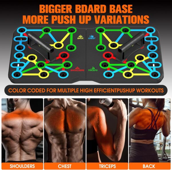 AERLANG Push Up Board, Portable Multi-Function Foldable 10 in 1 Push Up Bar, Push up Handles for Floor,Professional Push Up Strength Training Equipment