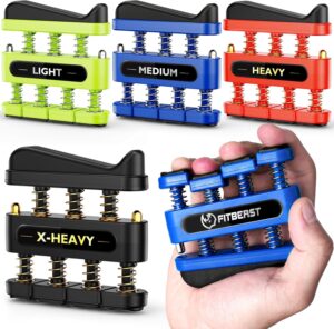 FitBeast Finger Strengthener, Finger Exerciser, Hand Exerciser for Improve Dexterity and Strength in Fingers, Hands, Forearms–Grip Strength Trainer for Musicians, Climbers