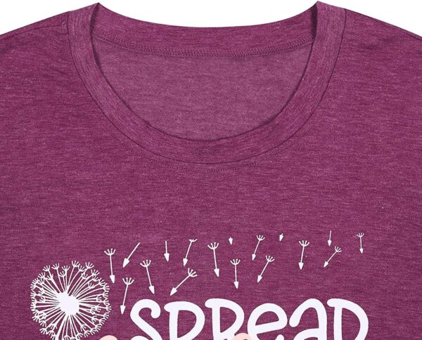 81ux6zlDyHL._AC_SL1500_.jpg Spread Kindness T Shirt for Women Summer Dandelion Graphic Tees Casual Funny Sayings Letter Printed Cute Shirts Tops