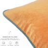 MONDAY MOOSE Decorative Throw Pillow Covers Cushion Cases, Set of 4 Soft Velvet Modern Double-Sided Designs, Mix and Match for Home Decor, Pillow Inserts Not Included (18x18 inch, Orange/Teal)