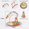 ZenBless Crystals Tree,7 Chakra Healing Crystals Tree Gaia Te Fiti Storage Tray Yoga Meditation Zen Home Decor Set Figurine Ornament Decoration Feng Shui Wealth Luck (Mother Earth Statue_Gold Tray)