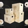 Plyo Box - Wooden 3-in-1 Plyometric Jump Box for Training - Squat, Step Up, Box Jumps & More - Workout Box Size in S, M, L & XL - Home Gym Exercise Equipment